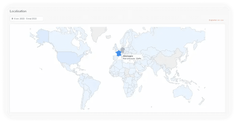 Statistiques webradio localisation carte